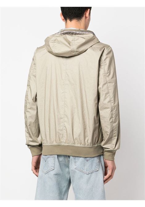 light beige zip-up jacket Stone Island logo STONE ISLAND | 781540723V0092